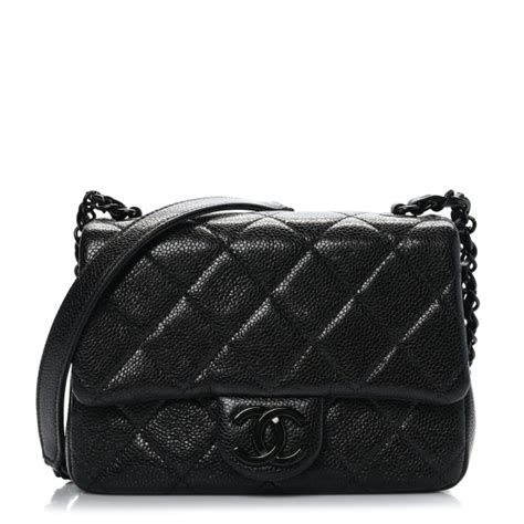 CHANEL Caviar Quilted Incognito Mini Square Flap Black 